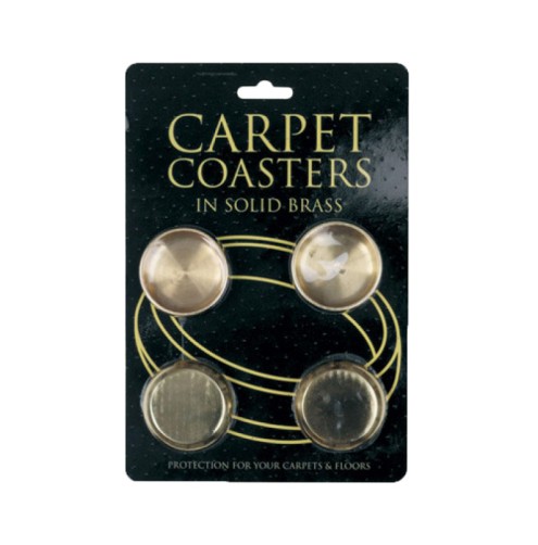 Carpet Coasters Blister Pack 4 Chrome   (Disc)