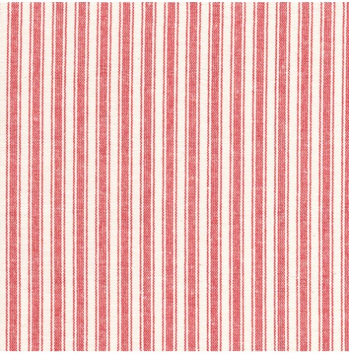 Ticking Fabric Pequeno Small Stripe Red Per Met