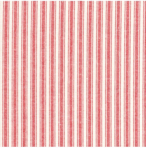 Ticking Fabric Pequeno Small Stripe Red Per Met