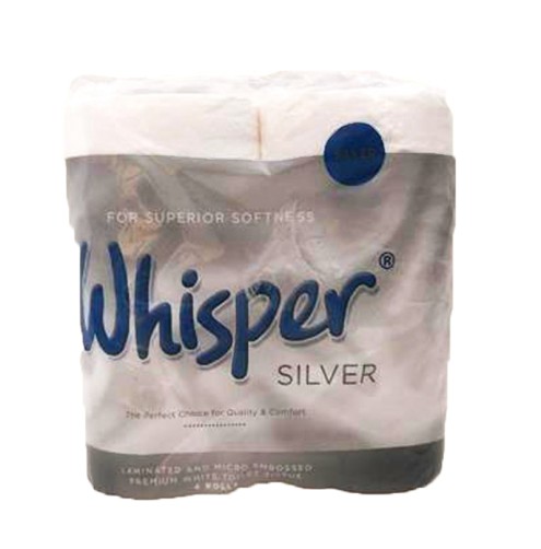 Toilet Rolls Whisper Silver 2 Ply Luxury 210 Sheets