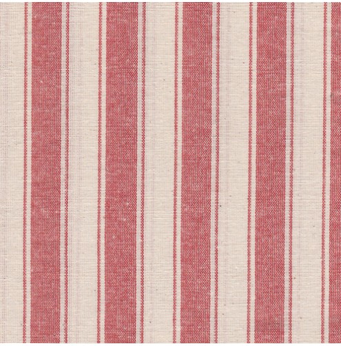 Ticking Fabric Meadno Med Stripe Red Per Met