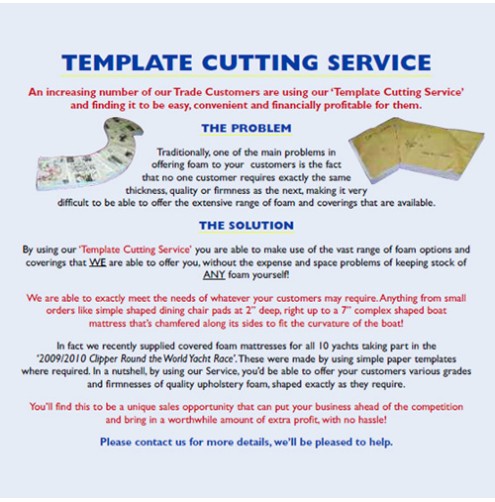 Template Cutting Service