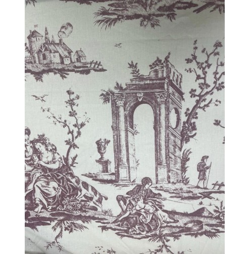 Toile De Jour - Wine/Cream - Per metre (DISC)